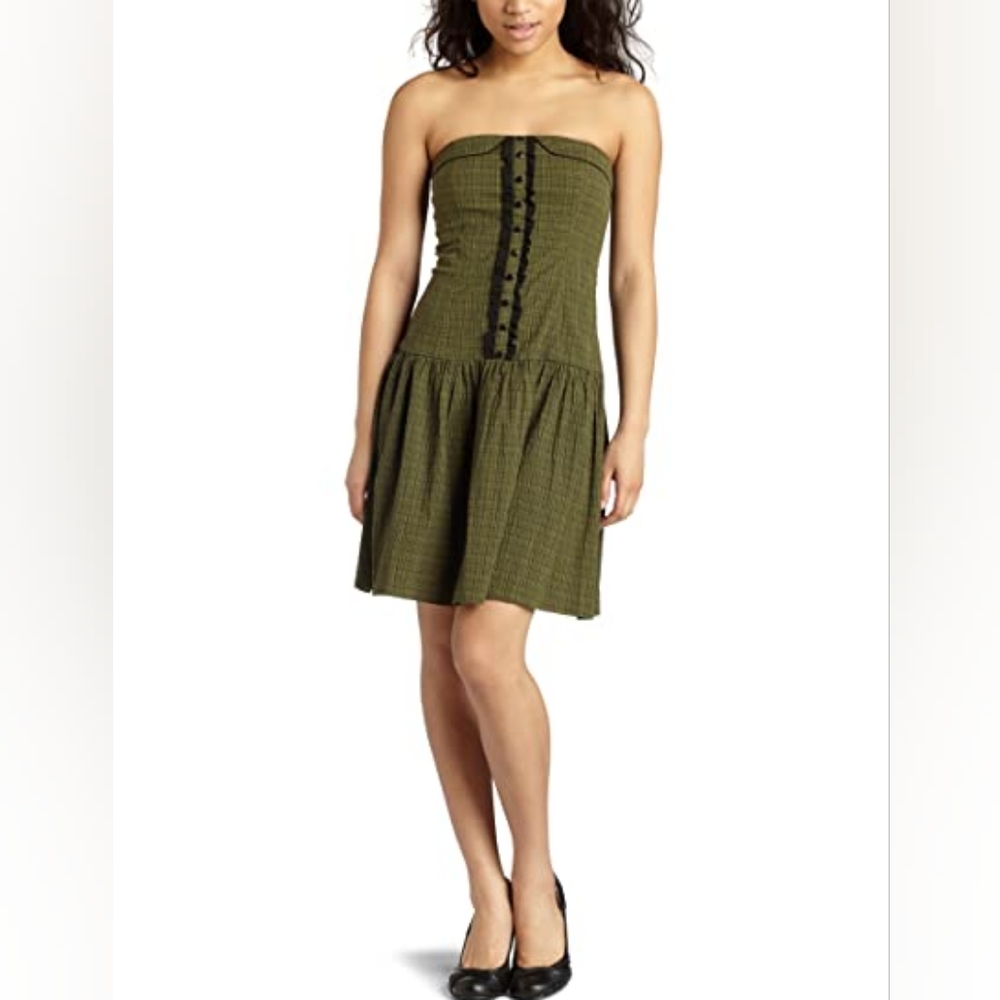 Kensie girl green plaid dress m